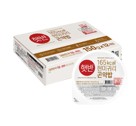 무료배송-햇반 현미 귀리 곤약밥 150g 12개